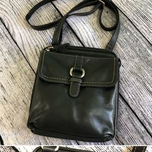 Fossil black leather crossbody